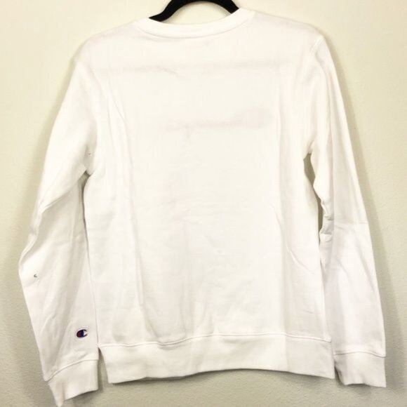 Champion Embroidered Crewneck Sweatshirt White XL NWT - Picture 3 of 7